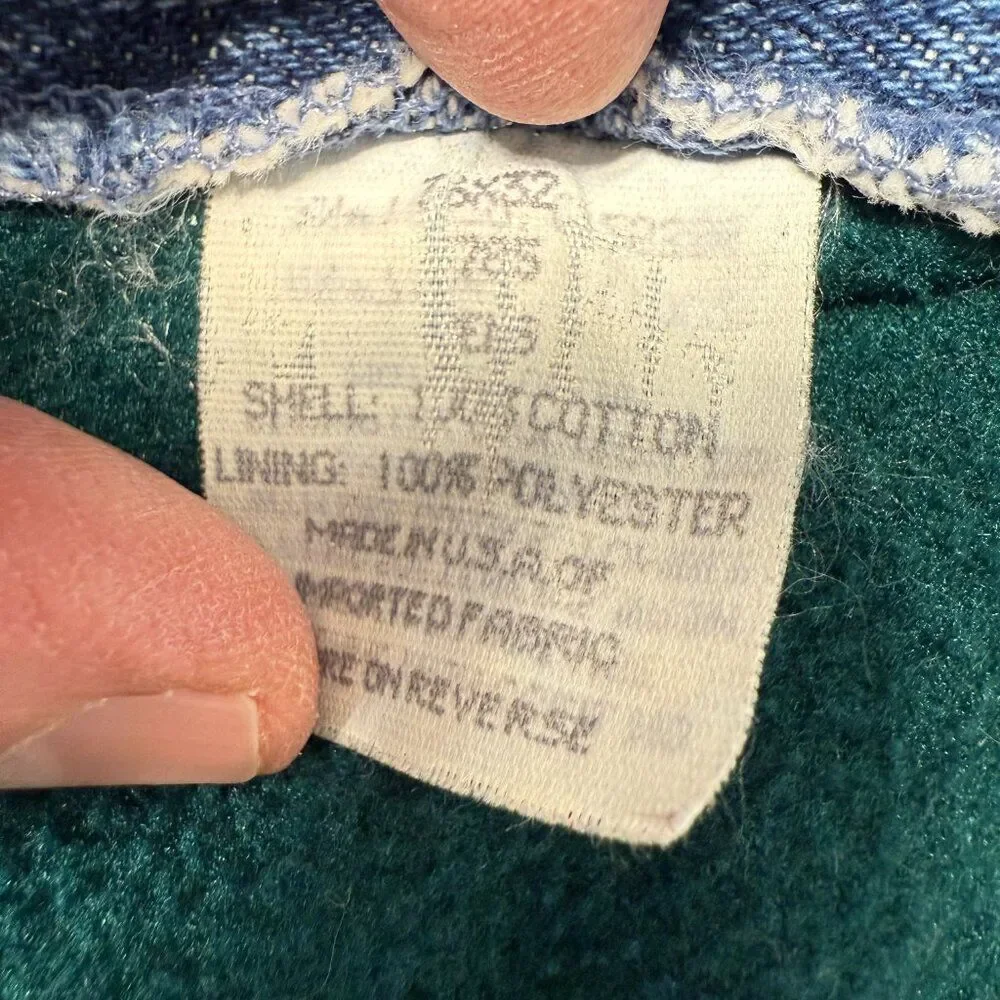 Vintage L.L. Bean USA Fleece Lined Heavy Denim Jeans Medium Wash Size 36 x 32